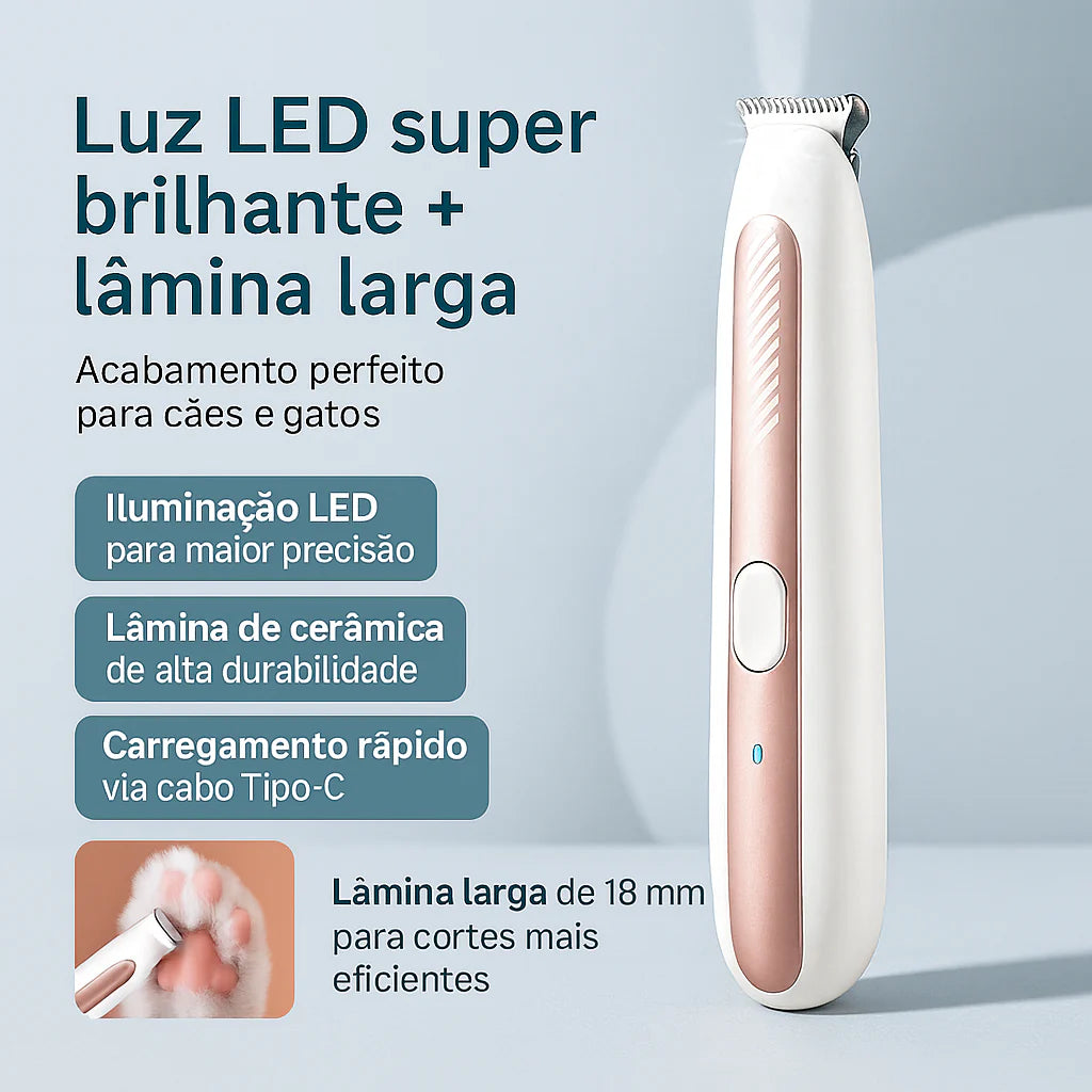Aparador de Pelos com LED Pet Paw