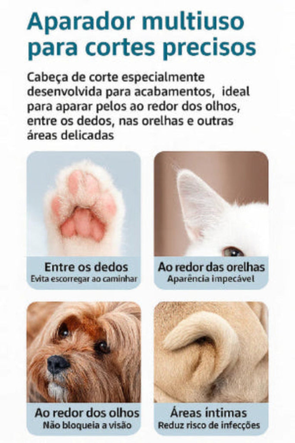 Aparador de Pelos com LED Pet Paw