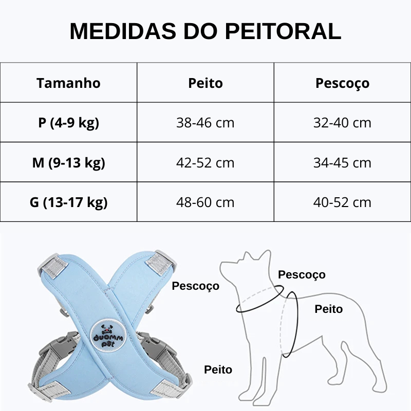 Kit Guia + Peitoral X Comfort Pet