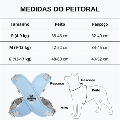 Kit Guia + Peitoral X Comfort Pet