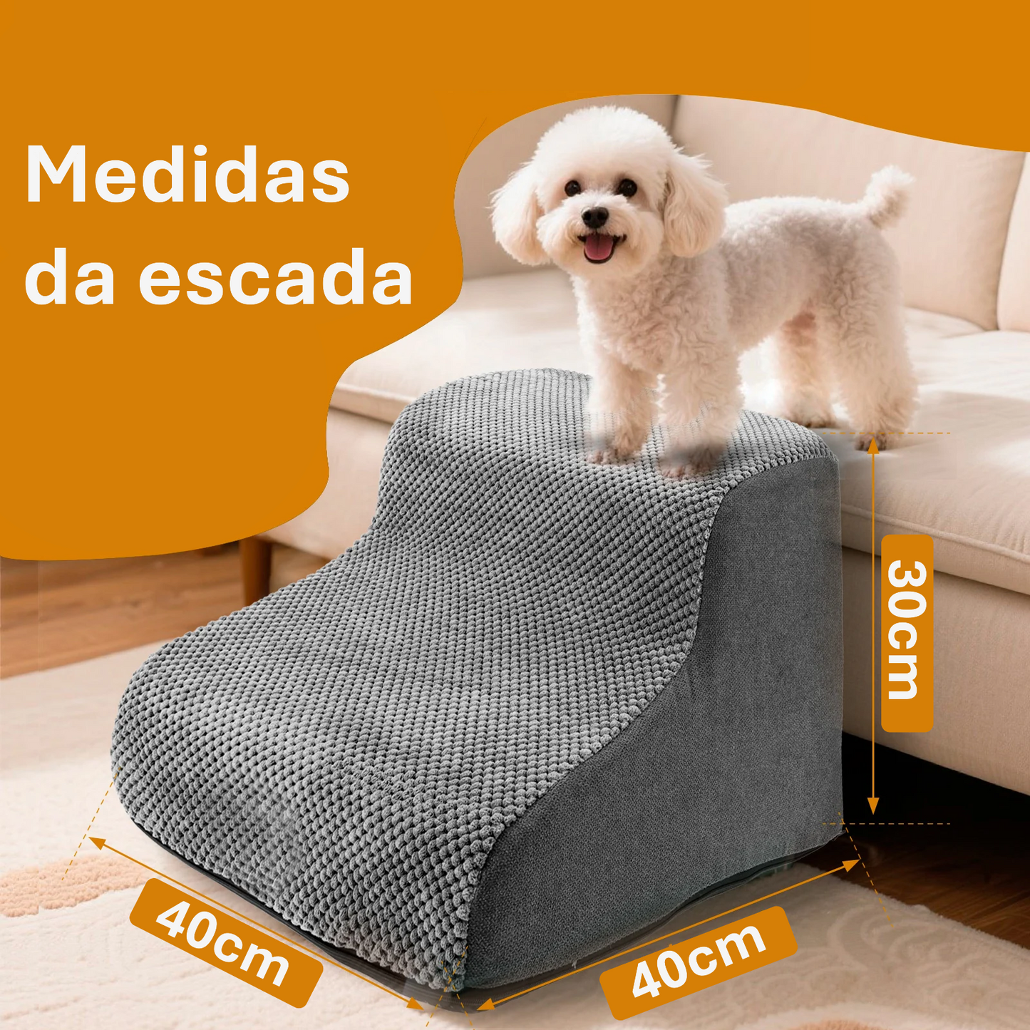 Escada Pet Confort - Opções de 2, 3 ou 4 Degraus